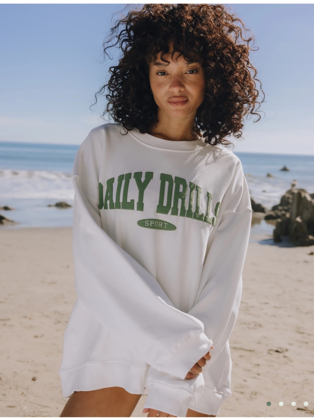 NEW Daily Drills Oversized Sport Crew Sweatshirt